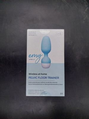 a card with a picture of a pelvic floor trainer on it