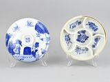 pair of chinese blue and white plates