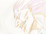 dessin représentant un homme portant un casque et ayant les cheveux longs
