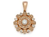 a close up of a diamond pendant on a white background