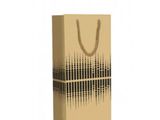 an image of a brown paper bag with a black and white design