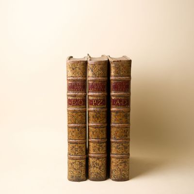 deux vieux livres posés l'un sur l'autre sur une surface blanche