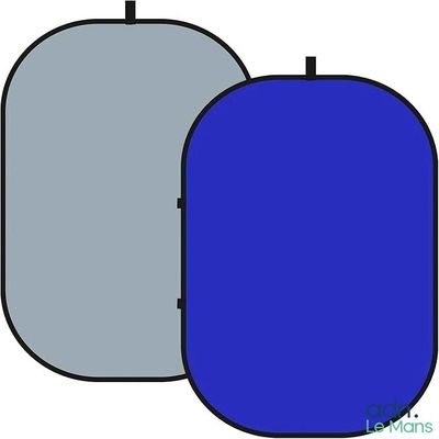 une paire de miroirs ovales bleus et gris