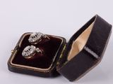 an image of two diamond rings in a box on a white surface