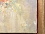 an oil painting of a vase of flowers in a gold frame