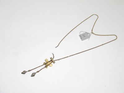 collier maille palmier monture or bas-titre 375°/°°, la pa… - Photo 1