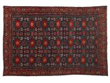 un tapis bleu et rouge à motifs de médaillons