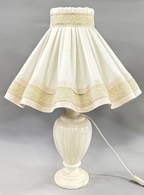 an image of a table lamp with a white shade on it