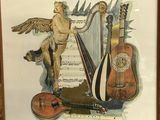 a picture of a picture of an angel playing a harp