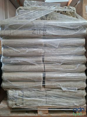 many rolls of plastic wrapped up on a pallet