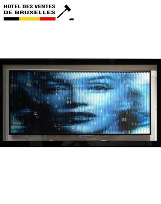 a picture of a picture of a woman on a television screen