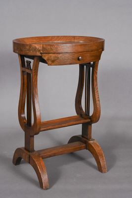 an image of a wooden table with a drawer on top of it