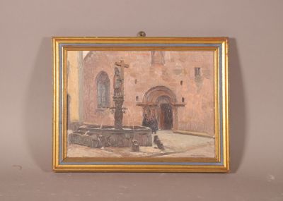 a picture of a painting on the wall of a building