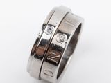 cartier 18k white gold and diamond love band ring