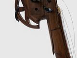 a close up of a musical instrument on a white background