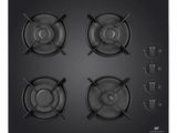 a black stove top with four burners on a white background