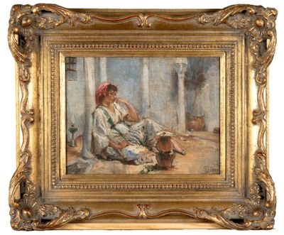 une image d'une peinture représentant une femme assise sur le sol
