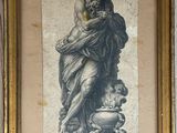 tableau d'une femme tenant un enfant dans un cadre doré
