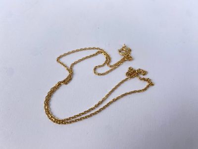 COLLIER en or jaune 750 millièmes, formé de mailles forçat, fermoir mo - Photo 1