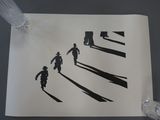 a drawing of a group of people on a sheet of paper