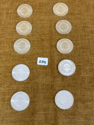 un gros plan d'une table sur laquelle sont disposées de nombreuses pièces de monnaie