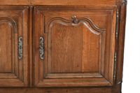 BUFFET deux corps (petit) en bois naturel, ouvrant par quatr… (photo 5)
