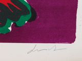 an image of a drawing of a green and red butterfly