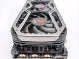 a close up of a video card on top of a motherboard