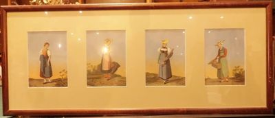 une photo d'une photo représentant un homme et une femme portant des tenues différentes