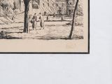 a black and white drawing of a man and a horse