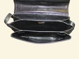 leather wallet case with two compartments and a zipper on the inside of it