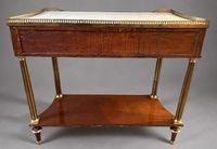 CONSOLE-DESSERTE en placage d'acajou orné d'encadrements de … (photo 3)