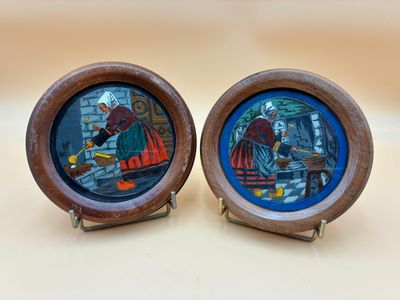 FOUILLEN Paul (1899-1958). En pendant, deux scènes d’intérie…
