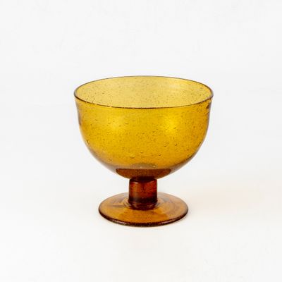 BIOT, dans le goût de Petite coupe sur pied en verre bullé t…