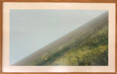 a picture of a picture of a hill with grass on it