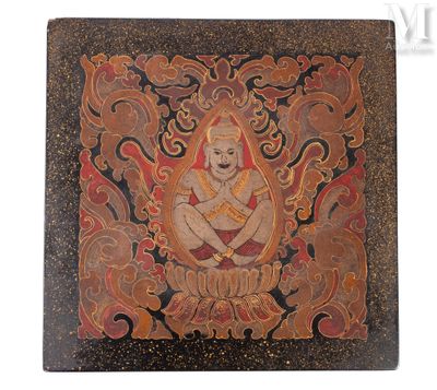une image représentant un tableau où figure une personne en position du lotus