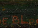 a painting of a fire hydrant in the middle of a field