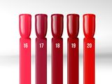 a row of five different colored tubes with numbers on them