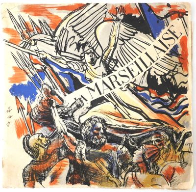 an image of a painting of a group of people riding horses