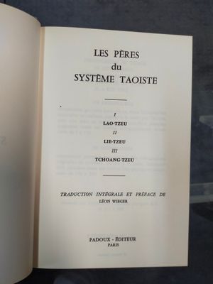 TAOISME. Les pères du système taoïste.