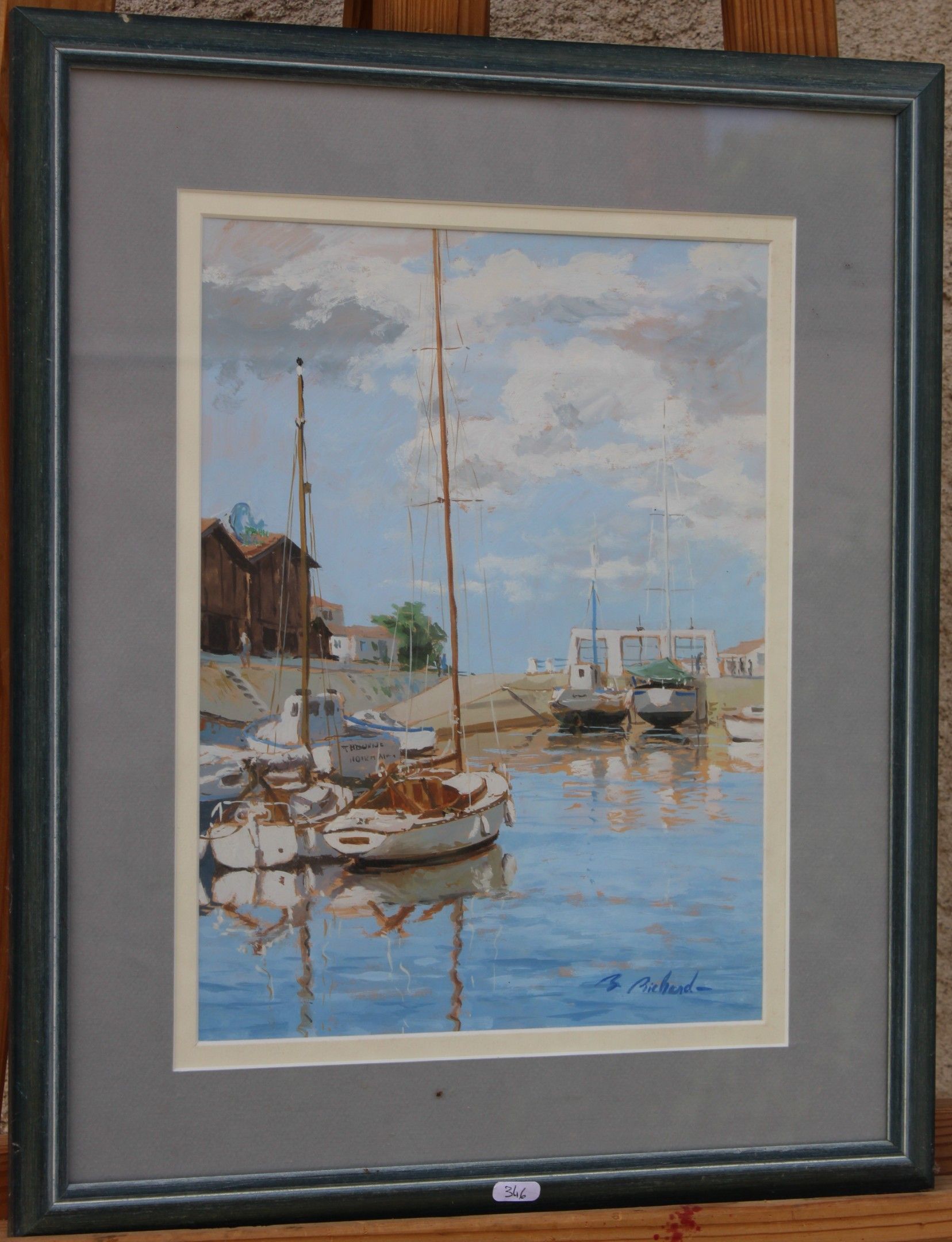 RICHARD Bruno né en 1957 "Noimoutier, l'écluse, aquarelle sbd 33 x 25