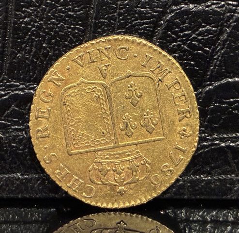 Pièce de monnaie en or Louis XVI 1786A. Poids : 7,50 gr
