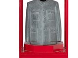 statue of a jacket in a red box on a white background
