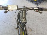 a close up of the handlebars on a bicycle