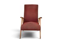 FAUTEUIL en hêtre vers 1960 (usagé, recouvrir). (photo 5)