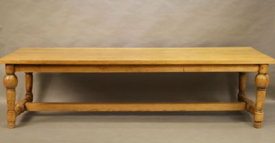 Grande table de ferme en chêne, à plateau rectangulaire supp… - Photo 1