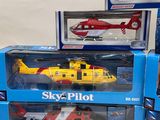 a lot of toys that include a helicopter, a helicopter, a helicopter, and a helicopter