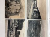plusieurs vieilles photos en noir et blanc représentant un train et un bâtiment