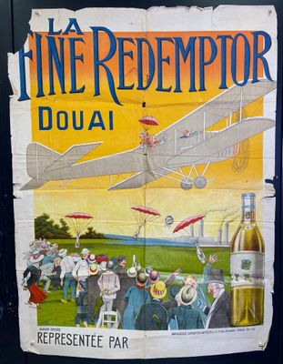 une affiche accrochée au mur d'un caviste
