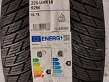 a close up of a tire with a sticker on it